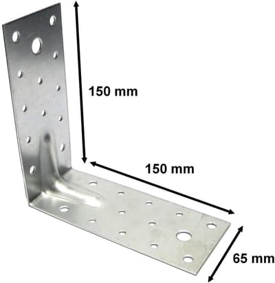 Hoekverbinder Set - Bevestigingshoek Metaal - Houtconstructies Versterken - Verzinkt Staal - 10 Stuks - Zilver