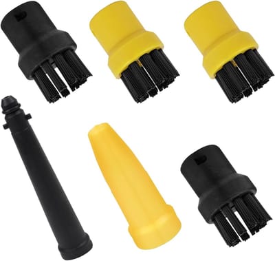 Set van 6 Ronde Borstels voor Stoomreinigers - Accessoires voor Raamreiniging, Compatibel met SC1-SC7, CTK10 en CTK20