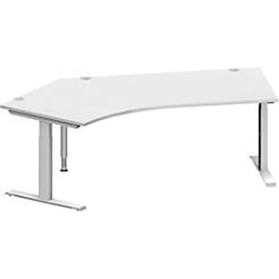 Schäfer Shop  Genius Hoekbureautafel MODENA FLEX 135°, T-poot rechthoekige buis, B 2165 mm, aanbouw links,