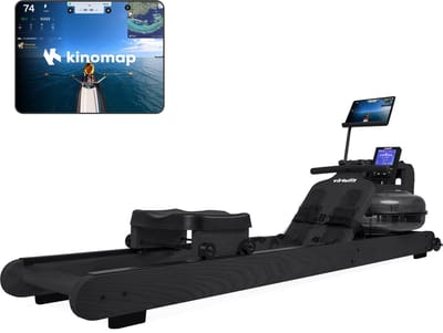 VirtuFit Elite Roeimachine met Waterweerstand - Berkenhout - Ruimtebesparend - Bluetooth - Kinomap & EXR Compatibel - Roeitrainer - Roeiapparaat