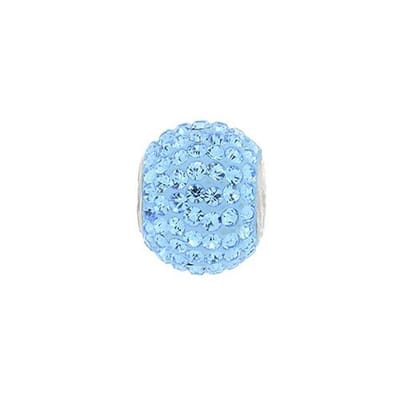 Blinx Jewels Zilveren Hanger Blauwe Bol Steentjes Strass