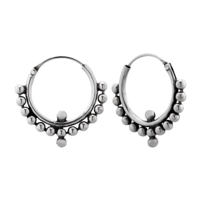 Zilveren oorringen - Bali stijl - 925 zilver - nikkelvrij - hypoallergeen