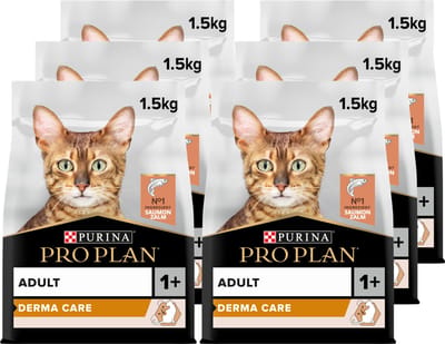 Pro Plan Adult Adult Hairball & Healthy Skin Rijk aan Zalm - 6 x 1.5 kg