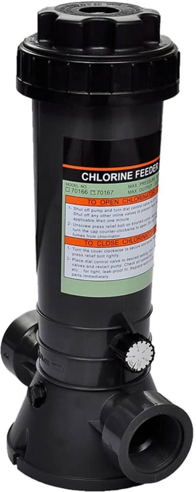 Automatische Chloordispenser voor Zwembad - Max. 95 m³ - Chloordoseerder met 38.1 mm Aansluiting - Zwart - Voor Optimale Waterhygiëne en Helder Zwemwater - Geschikt voor Chloortabletten - Zwembadonderhoud