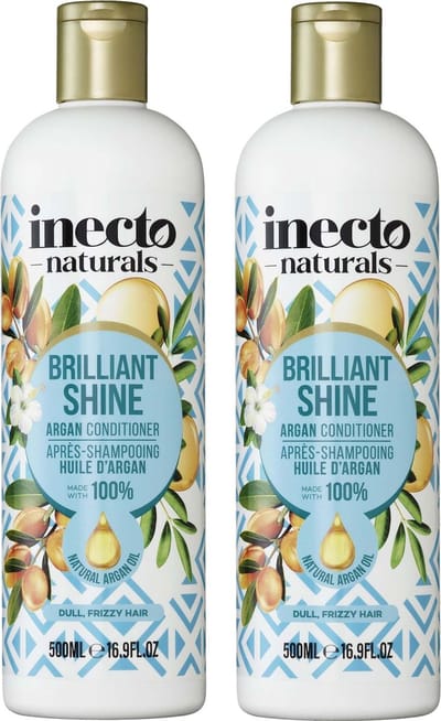 Inecto - Argan Conditioner - 2 Pak - Zijdezacht haar - Natuurlijk - Zuivere Arganolie