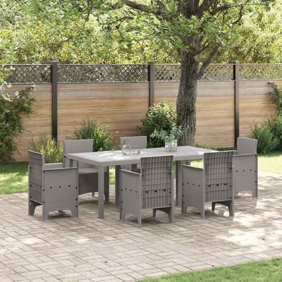 vidaXL Tuinstafel Lichtgrijs 200 x 100 x 73 cm poly rattan