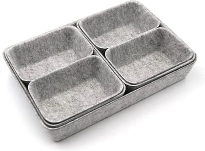 De Millennials 7 delige Organizer - Ladeverdeler - Organizer Bureau - Lade Bakjes - Opbergbakjes - Mandjes - Make Up Bakjes - Lade Verdeler - Opberg Mandjes - Opbergmand - Lichtgrijs
