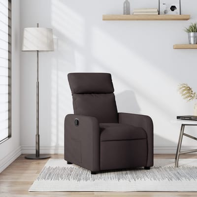 vidaXL - Fauteuil - verstelbaar - stof - donkerbruin
