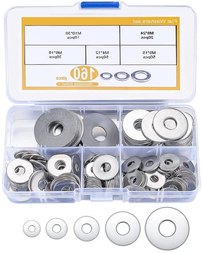 Complete Set van 160 RVS Ringetjes en Spacer Ringen voor Onderhoud van Bouten - M4, M5, M6, M8, M10, Duurzaam, Assortiment, Industrieel Gebruik
