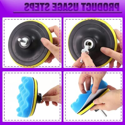 13-delige 7 Inch Polijstpad Set, Schuim Polijstpads voor Auto, Waxen en Polijsten met M14 Adapter voor Boormachine en Polijstmachine