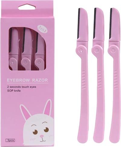 3 stuks wenkbrauw scheermesjes roze