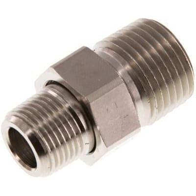 R 1/2'' x R 3/8'' Vernikkeld Messing Borstnippel 3-delig met Conische afdichting 16 Bar