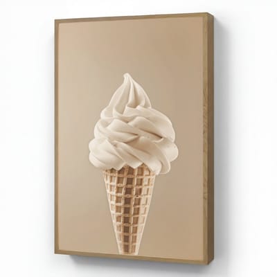 Wandlamp 60x90 cm - Oplaadbaar - IJs - Softijs - Romig - Hoorntje - Beige - Wandlampen binnen woonkamer - Slaapkamer lamp - Decoratieve nachtlamp - Vloerlamp draadloos