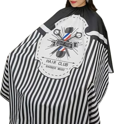 Livano Baardschort - Beard Bib - Scheerschort - Baard Cape - Kappersmantel - Kapmantel - Zwart/Wit