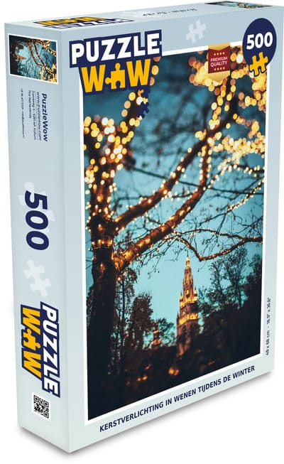Puzzel Wenen - Kerstverlichting - Takken - Nacht - Duitsland - Legpuzzel - Puzzel 500 stukjes - Kerst - Cadeau - Kerstcadeau voor mannen, vrouwen en kinderen