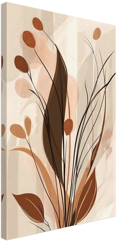 Canvas Schilderij - Boho – Autumn growth 40x60 cm - Bloemen en Planten Wanddecoratie Woonkamer & Slaapkamer