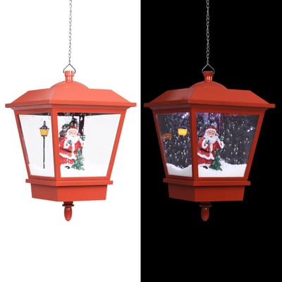 vidaXL - Kersthanglamp - met - LED-lamp - en - kerstman - 27x27x45 - cm - rood