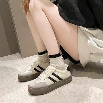 Little White Shoes met dikke zool Kinderen Herfst Nieuw Veelzijdig Leren Bovenwerk Casual Ins Trendy Ademend Studenten Boardschoenen 40 gray