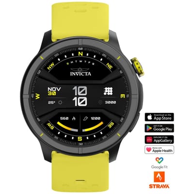 Invicta I-Tech - 2 Pro ITECH-006 Herenhorloge - Smartwatch Uurwerk - Roestvrij Staal met Zwarte Wijzerplaat - 46 mm