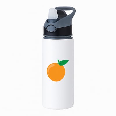 Hacebo® - Sinaasappel waterfles met rietje zwart - Fruitschaal - Fruit liefhebbers - Mandarijn - sinaasappels - vrucht - gezond eten - water fles - 650ML