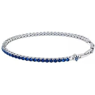 Maserati Tennis Zilver Roestvrij Staal Met Blauwe Zirkoon Armband JM425AVC11 Voor Mannen white
