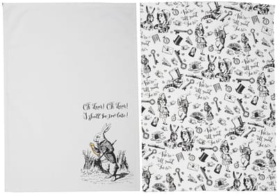 Theedoeken Alice in Wonderland - Set van 2 - 100% katoen - 70 x 50 cm