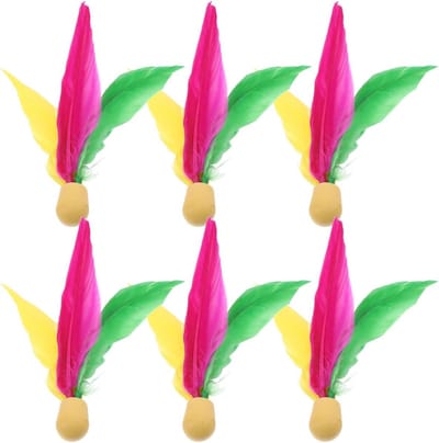6 Stuks Lange Haar Badminton Shuttlecocks - Automatische Terugslag Badminton Ballen en Accessoires voor Badminton en Tennis