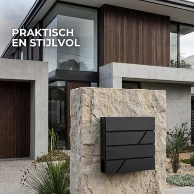 ParcelXL Brievenbus - Wandbrievenbus Weersbestendig – Incl. 2 Sleutels, krantenhouder en Montagemateriaal - Zwart
