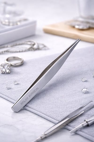Belux Surgical Instruments – Juwelierspincet 12 cm – Precisie Pincet – RVS – Steriel Verpakt (Niet Gesteriliseerd)