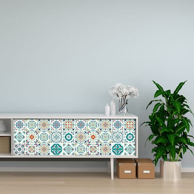 Meubeldecoratiestickers - Zelfklevende stickers voor keuken en woonkamer - 60 Neo meubeltegelstickers - 60 stickers 20x20cm