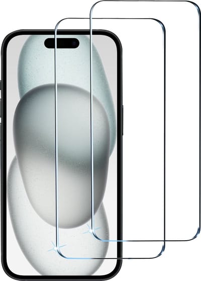BixB screenprotectors 2 Stuks geschikt voor iPhone 15 Screenprotector - gehard glas Tempered Glass