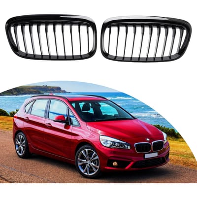 Glanzend Zwart Voorgrille Grill Past BMW 2 Serie Gran Tourer F45 F46 2015-2018 black