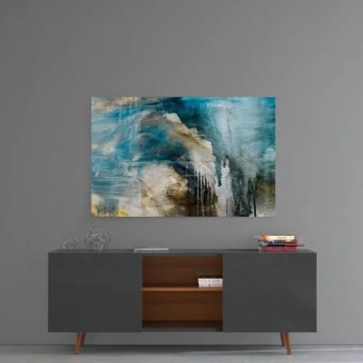 Glasschilderij Abstracte Kleuren – 110x70 cm – Modern Wanddecoratie – Acrylglas Kunst – Kleurrijk Design – Voor Woonkamer of Kantoor
