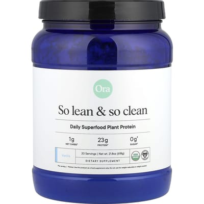 Ora, Zo Slank & Zo Schoon, Plantaardig Superfood Eiwit, Vanillesmaak, 21,2 oz (600 gr)