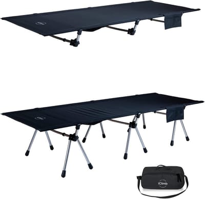 Opvouwbaar Camping Bed Ligtgewicht & Compact - Tweede Hoogte Instelbaar - Snel Opzetten
