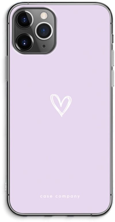 Case Company® - Hoesje geschikt voor iPhone 11 Pro Max hoesje - Klein hartje paars - Soft Cover Telefoonhoesje - Bescherming aan alle Kanten en Schermrand