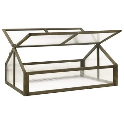 vidaXL - Broeikas - 114x80x50 - cm - vurenhout - grijs