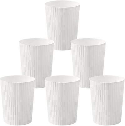 Afvalbak 7.2L Set van 6 - Compacte en Duurzame Prullenbak voor Keuken, Badkamer en Kantoor