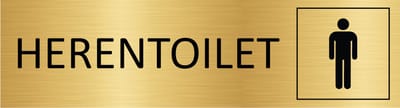 CombiCraft deurbordje Herentoilet in goud met tape - 165 x 45 mm