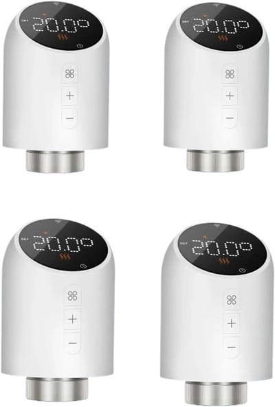 Radiatorkraanregelaar - Slimme Thermostaat - Energie Besparen - App Bediening - 4 Stuks - Wit