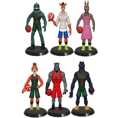 6 stuks Anime Film GOAT Anime Figuur Will Harris Jett Fillmore Lenny Williamson Actiemodel PVC Bureau Beeldenset Speelgoed Gif black