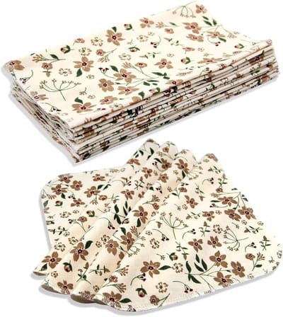Famanu – Herbruikbare papieren handdoeken katoenen doeken (12 stuks) - absorberende keukenvaatdoeken (25 x 25 inch) wasbare papierloze handdoeken alternatieve servetten voor keuken huishouden