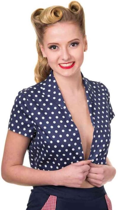 Dancing Days - Higher Love Bolero - Stippen - XS - Blauw/Wit