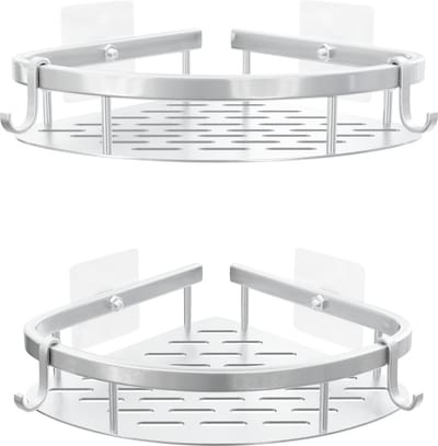 Nolad® - Doucherek zonder boren - Keukenrek - Doucherekje - Gootsteen organizer - Badkamer accessoires - Zilver
