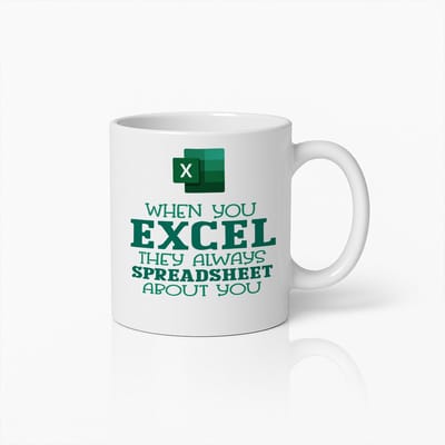 Koffiemok 330ml – "Als je uitblinkt, maken ze altijd een spreadsheet over je" Grappige Kantoor Quote – Cadeau voor Collega’s, Accountants, IT, Kantoorpersoneel