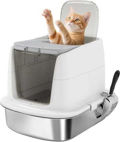 PawHut kattenbak - kattenbaklade - 52,4L x 41,3B x 39,8H cm - wit