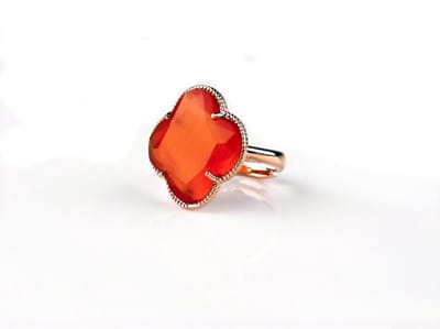 model Fiori ring in zilver roze verguld oranje