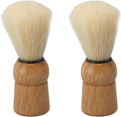 Houten Handvat Scheerkwasten - Professionele Baardborstels voor Mannen - Synthetische Haren - 2 Stuks - Thuissalon - Scheerschuimborstel .