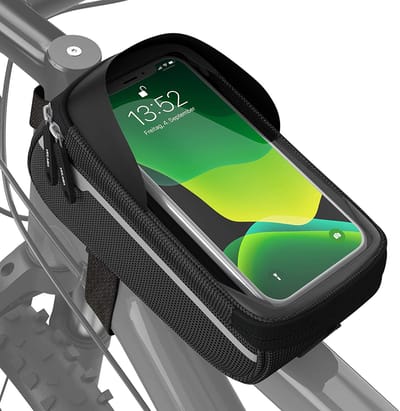 Waterdichte Frametas - Fiets Telefoonhouder - Navigatie Fietsen - Volledig Waterdicht - Tot 6.4 Inch - Zwart