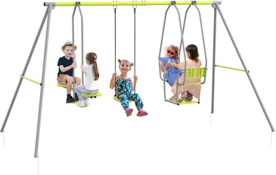 Outsunny Kinderschommel - Metaal - 283x156x180cm - Groen